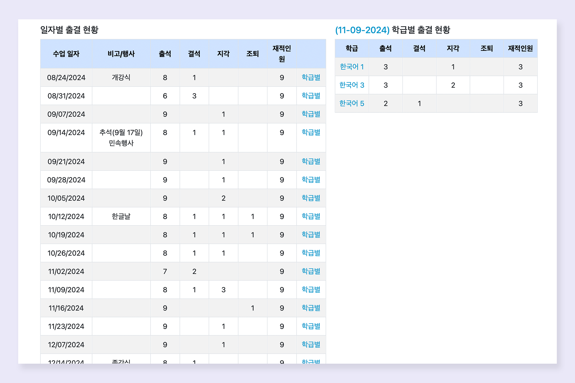 웹사이트를 통한 학기등록